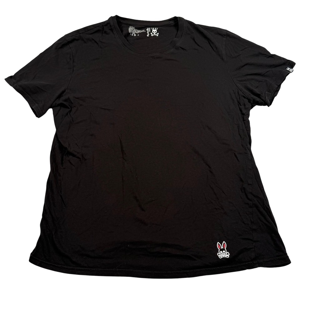 Psycho Bunny T-Shirt Mens Large Black Embroidered Logo Short Sleeve Crew Neck